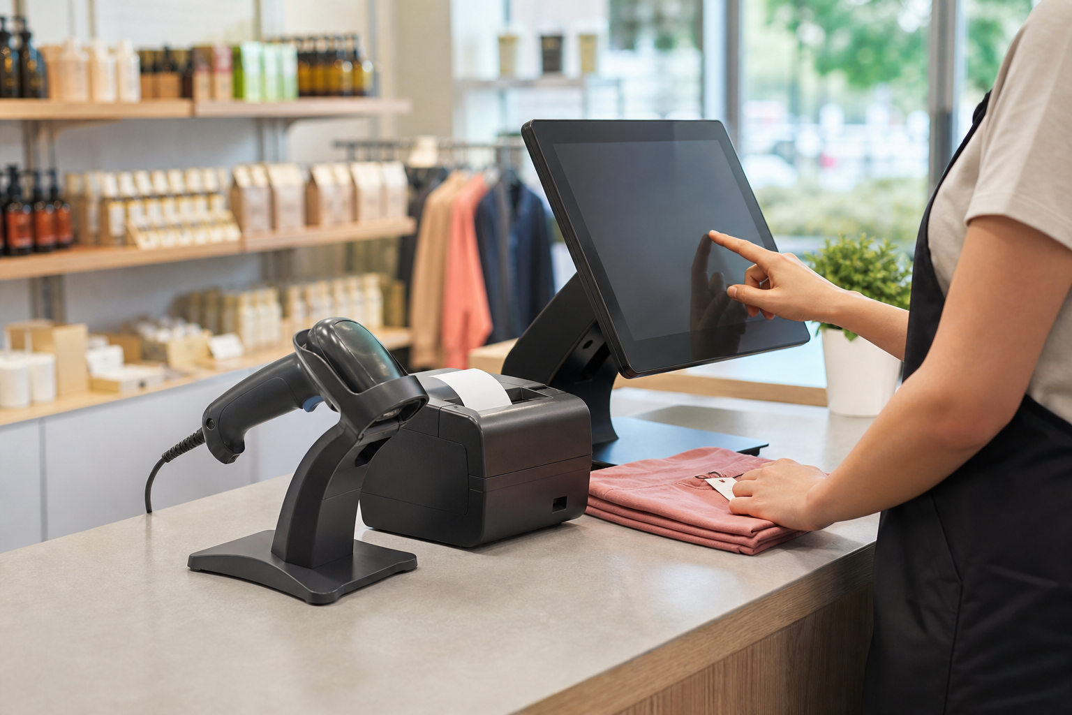Retail POS barcode checkout hardware